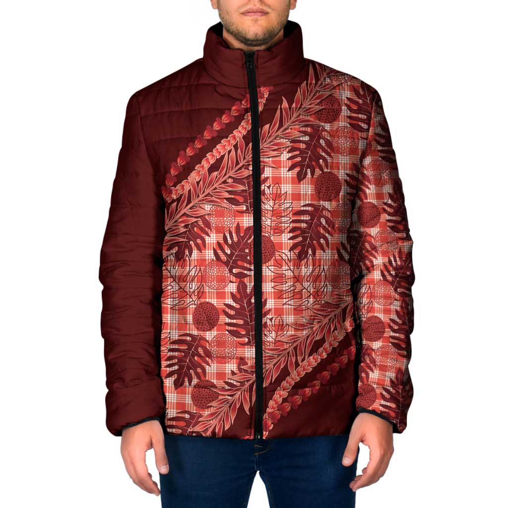 Hawaii Breadfruit Palaka Padded Jacket Ulaula Maile Lei - Polynesian Pride
