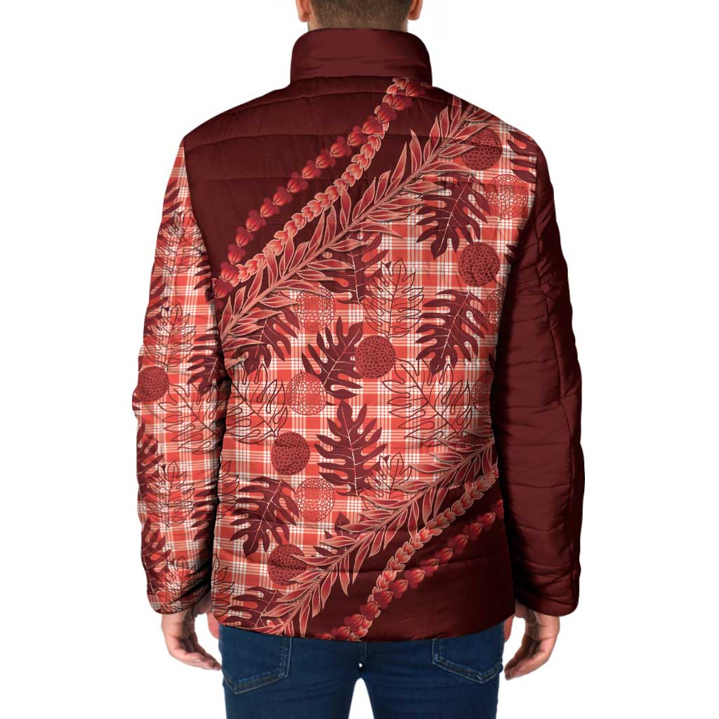 Hawaii Breadfruit Palaka Padded Jacket Ulaula Maile Lei - Polynesian Pride