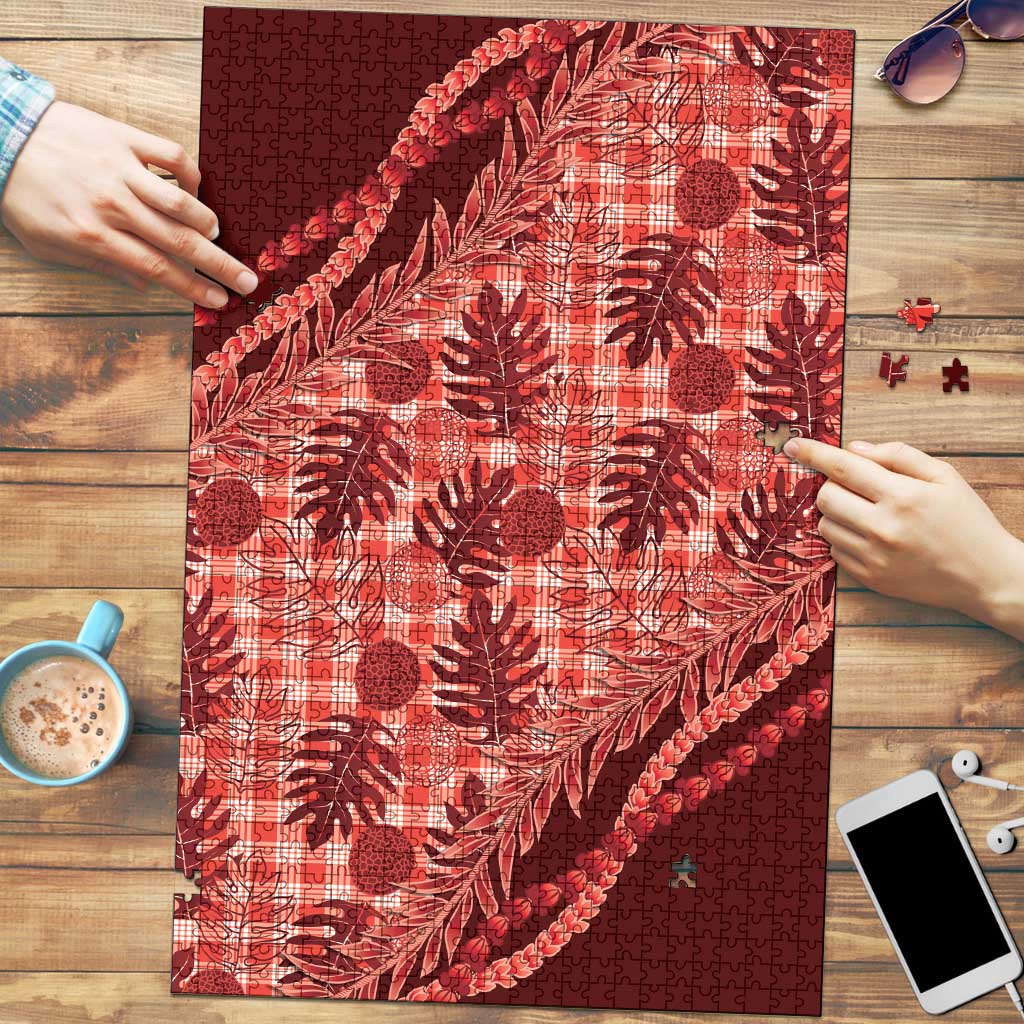 Hawaii Breadfruit Palaka Puzzle Ulaula Maile Lei - Polynesian Pride