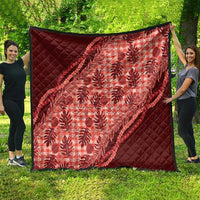 Hawaii Breadfruit Palaka Quilt Ulaula Maile Lei - Polynesian Pride