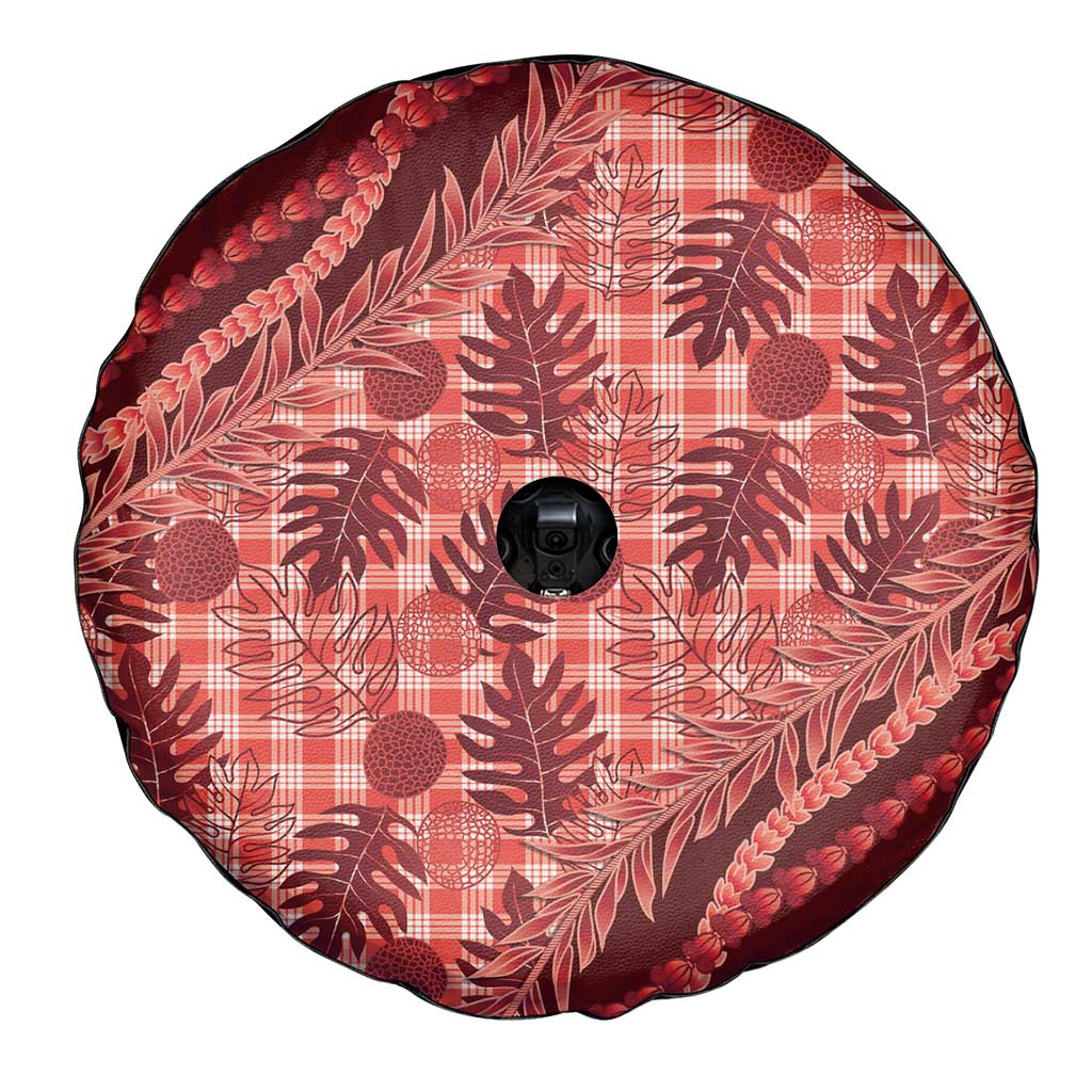 Hawaii Breadfruit Palaka Spare Tire Cover Ulaula Maile Lei - Polynesian Pride