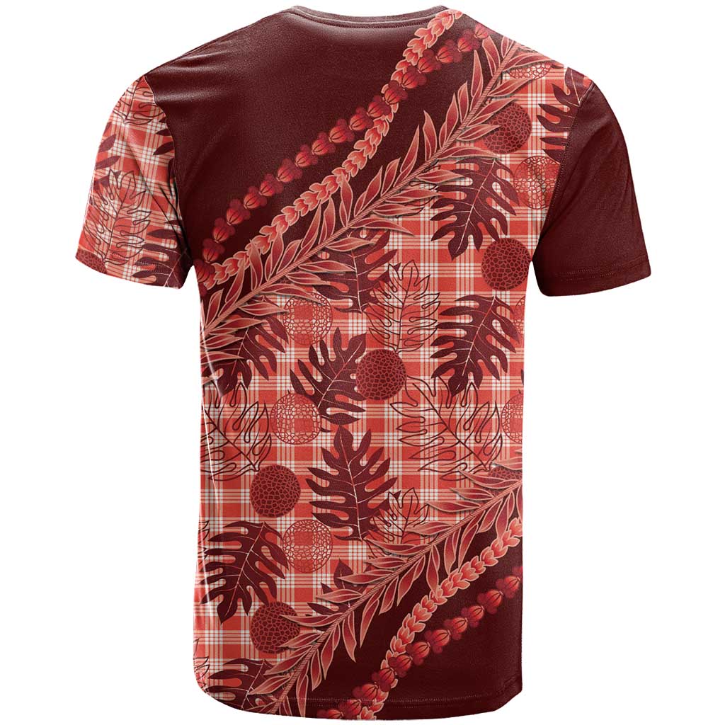 Hawaii Breadfruit Palaka T Shirt Ulaula Maile Lei - Polynesian Pride