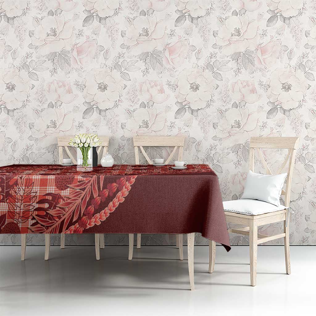 Hawaii Breadfruit Palaka Tablecloth Ulaula Maile Lei - Polynesian Pride