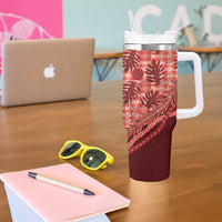 Hawaii Breadfruit Palaka Tumbler With Handle Ulaula Maile Lei - Polynesian Pride