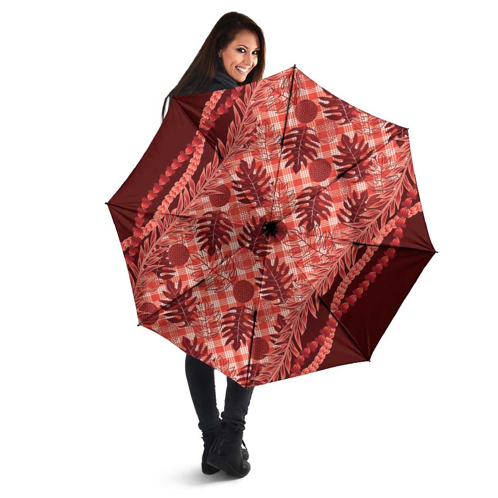 Hawaii Breadfruit Palaka Umbrella Ulaula Maile Lei - Polynesian Pride