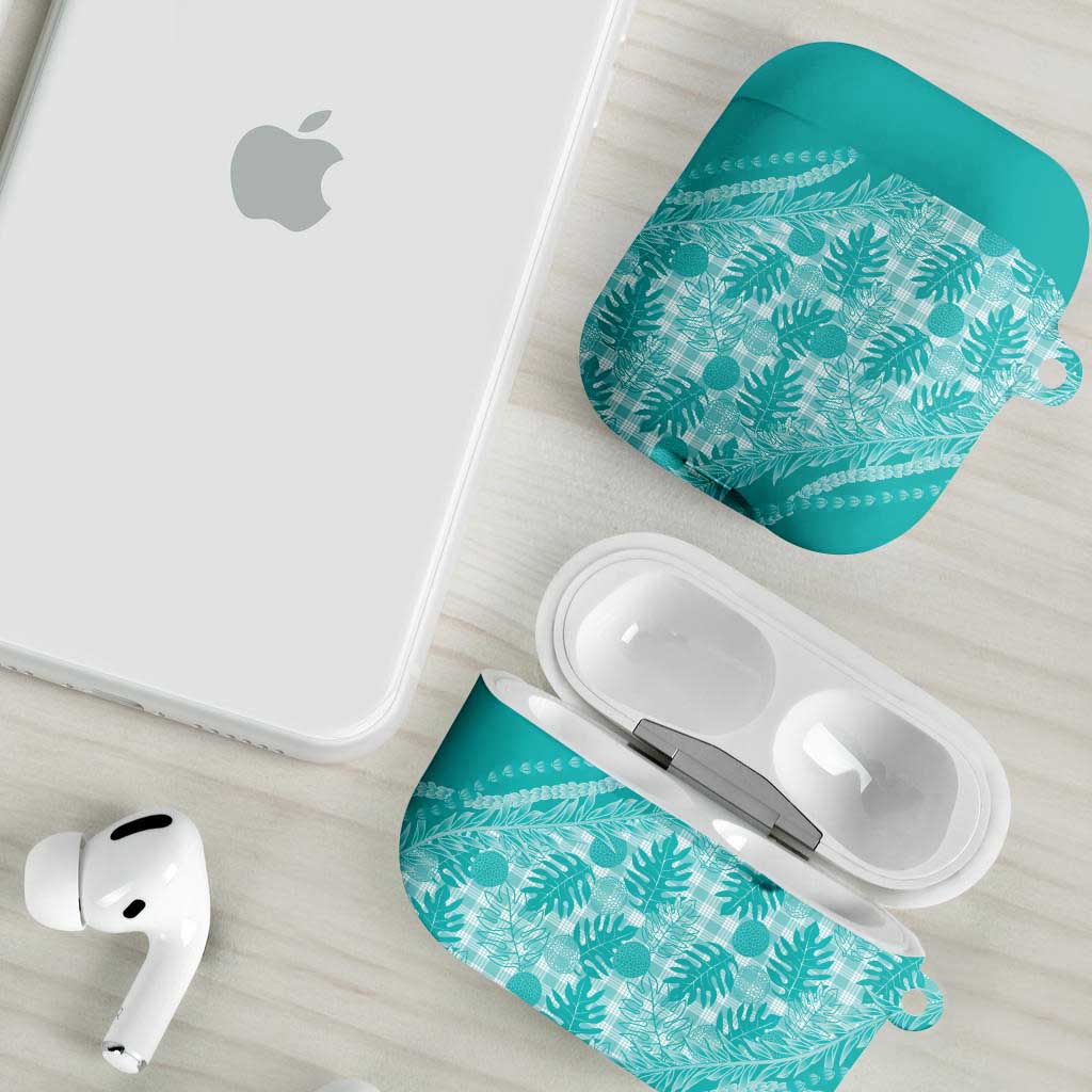 Hawaii Breadfruit Palaka AirPods Case Polu Opal Maile Lei - Polynesian Pride