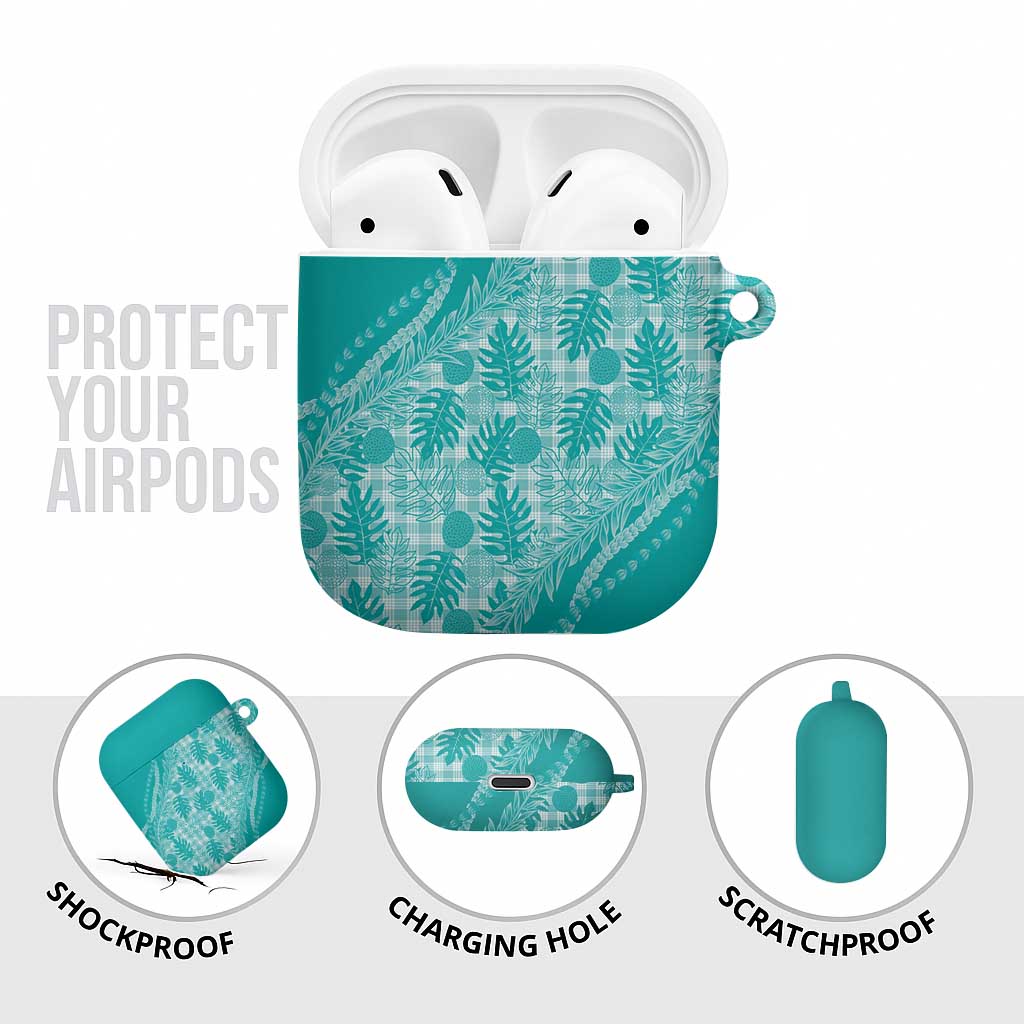 Hawaii Breadfruit Palaka AirPods Case Polu Opal Maile Lei - Polynesian Pride