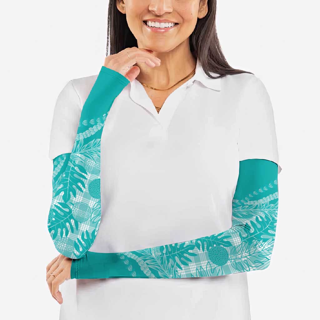 Hawaii Breadfruit Palaka Arm Sleeves Polu Opal Maile Lei - Polynesian Pride