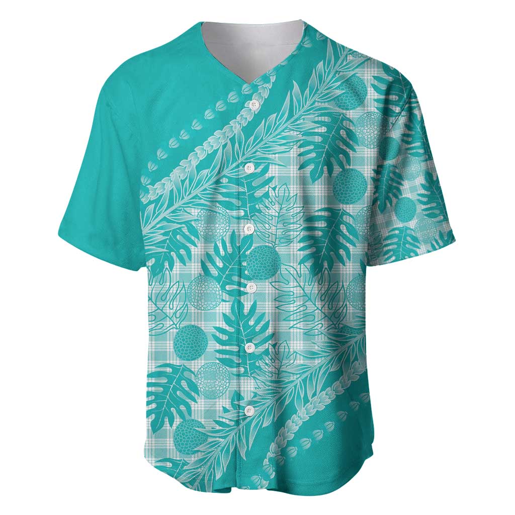 Hawaii Breadfruit Palaka Baseball Jersey Polu Opal Maile Lei - Polynesian Pride