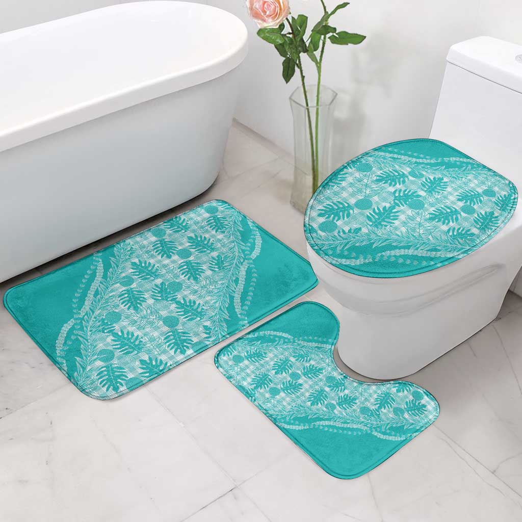 Hawaii Breadfruit Palaka Bathroom Set Polu Opal Maile Lei - Polynesian Pride