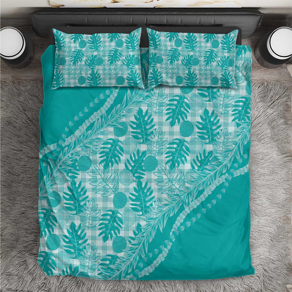 Hawaii Breadfruit Palaka Bedding Set Polu Opal Maile Lei - Polynesian Pride