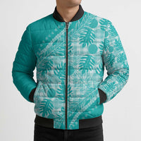 Hawaii Breadfruit Palaka Bomber Puffer Jacket Polu Opal Maile Lei - Polynesian Pride