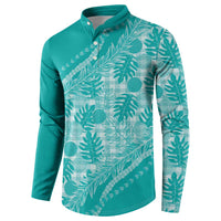 Hawaii Breadfruit Palaka Button Sweatshirt Polu Opal Maile Lei - Polynesian Pride