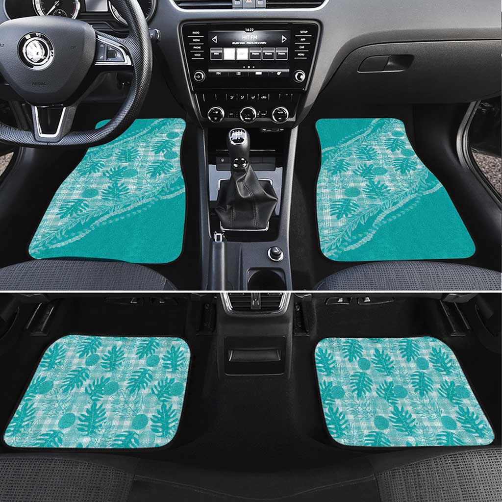 Hawaii Breadfruit Palaka Car Mats Polu Opal Maile Lei - Polynesian Pride