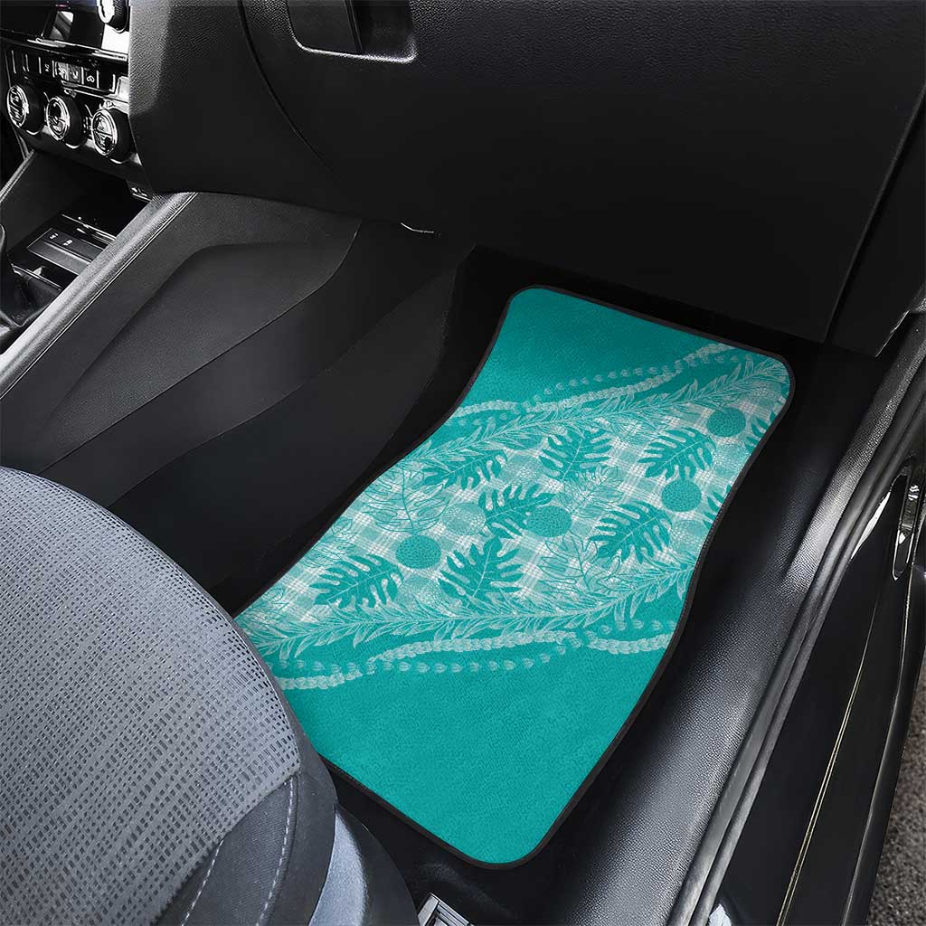 Hawaii Breadfruit Palaka Car Mats Polu Opal Maile Lei - Polynesian Pride