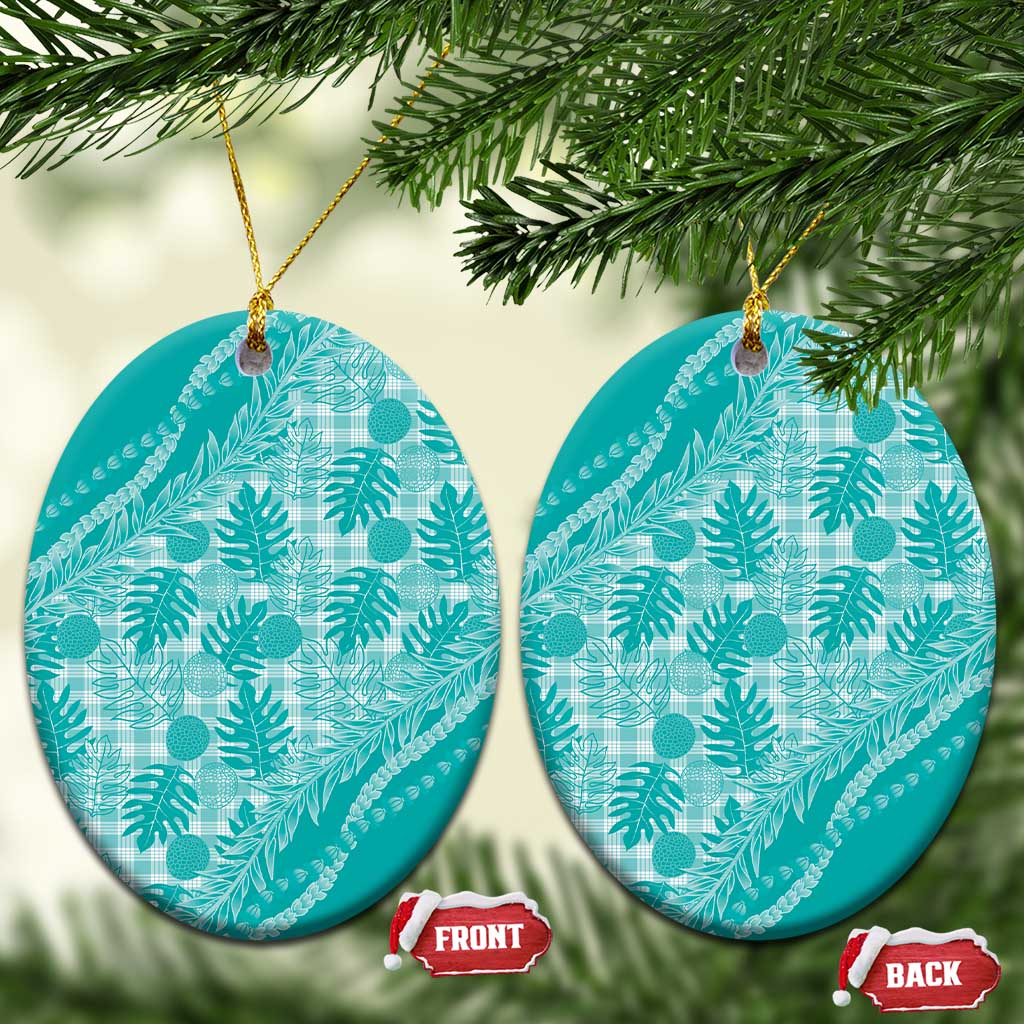 Hawaii Breadfruit Palaka Ceramic Ornament Polu Opal Maile Lei - Polynesian Pride