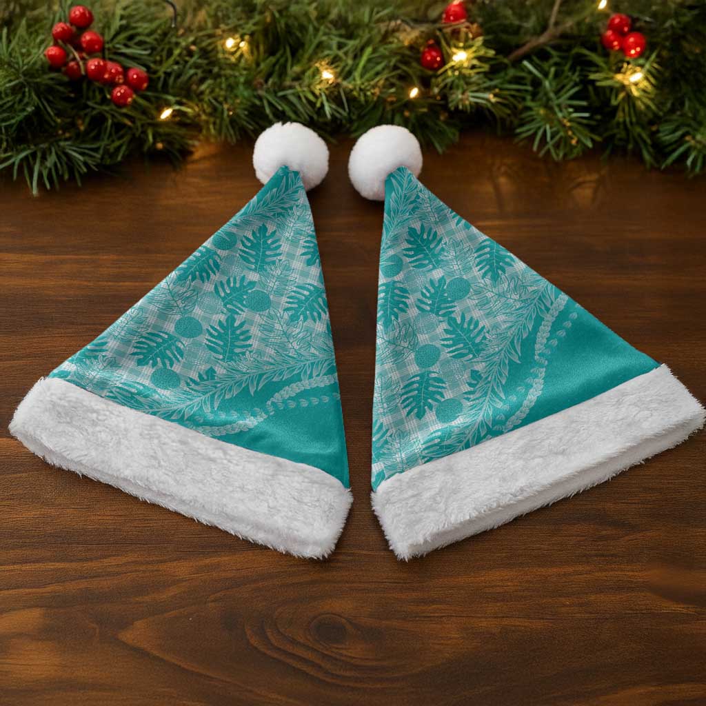 Hawaii Breadfruit Palaka Christmas Santa Hat Polu Opal Maile Lei - Polynesian Pride