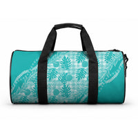 Hawaii Breadfruit Palaka Duffle Bag Polu Opal Maile Lei LT9 One size Turquoise - Polynesian Pride