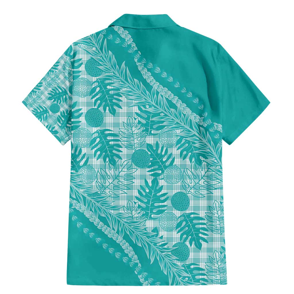 Hawaii Breadfruit Palaka Family Matching Mermaid Dress and Hawaiian Shirt Polu Opal Maile Lei - Polynesian Pride