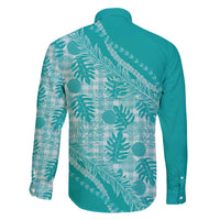 Hawaii Breadfruit Palaka Family Matching Off Shoulder Short Dress and Hawaiian Shirt Polu Opal Maile Lei - Polynesian Pride