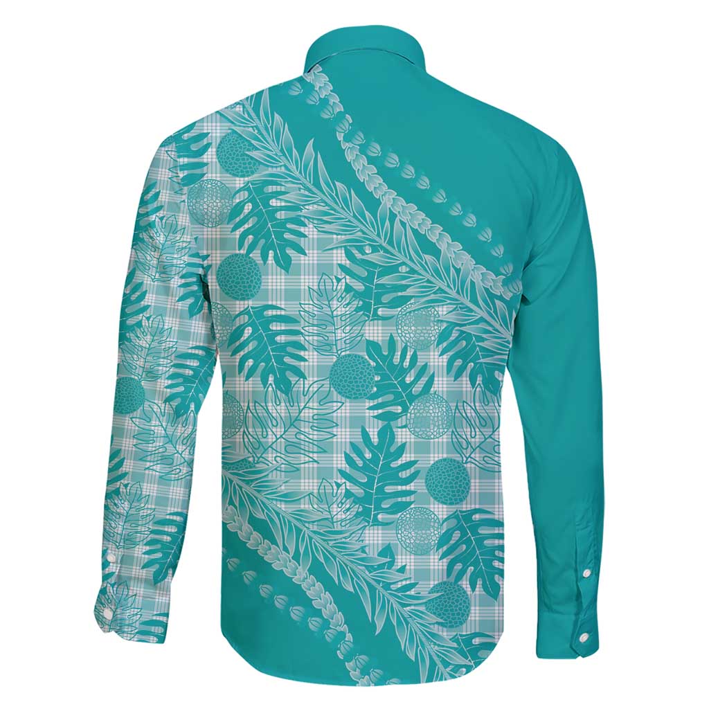 Hawaii Breadfruit Palaka Family Matching Short Sleeve Bodycon Dress and Hawaiian Shirt Polu Opal Maile Lei - Polynesian Pride