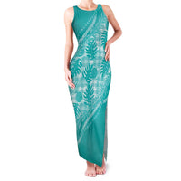 Hawaii Breadfruit Palaka Family Matching Tank Maxi Dress and Hawaiian Shirt Polu Opal Maile Lei - Polynesian Pride