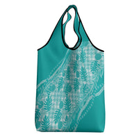 Hawaii Breadfruit Palaka Grocery Bag Polu Opal Maile Lei - Polynesian Pride