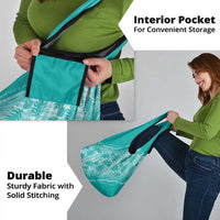 Hawaii Breadfruit Palaka Grocery Bag Polu Opal Maile Lei - Polynesian Pride