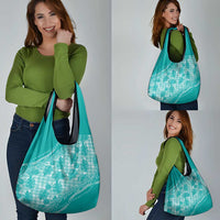 Hawaii Breadfruit Palaka Grocery Bag Polu Opal Maile Lei - Polynesian Pride