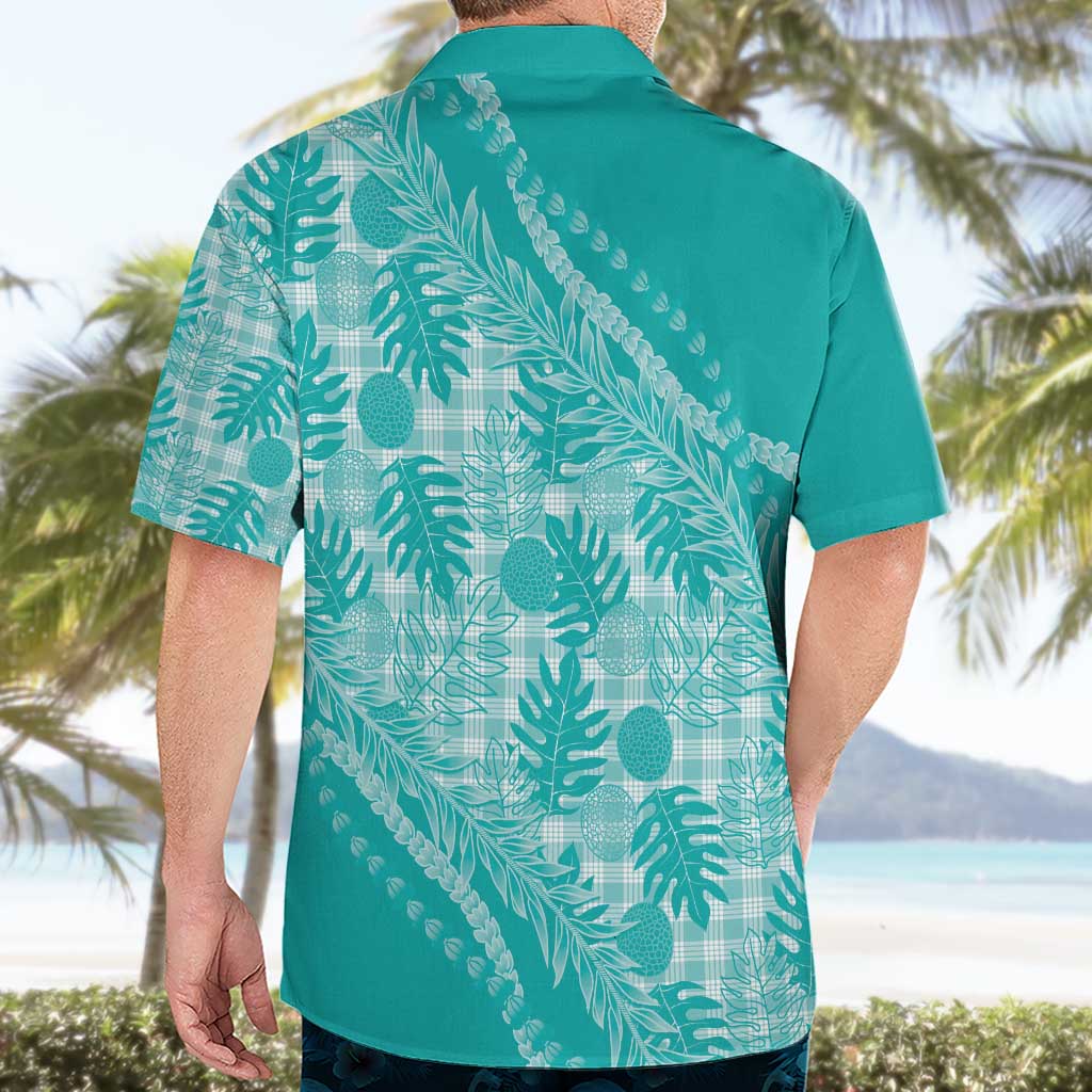 Hawaii Breadfruit Palaka Hawaiian Shirt Polu Opal Maile Lei - Polynesian Pride
