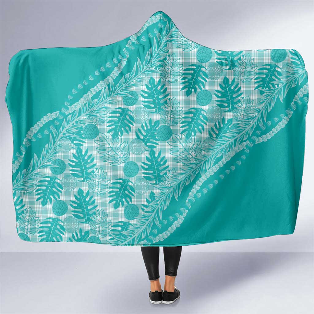 Hawaii Breadfruit Palaka Hooded Blanket Polu Opal Maile Lei - Polynesian Pride