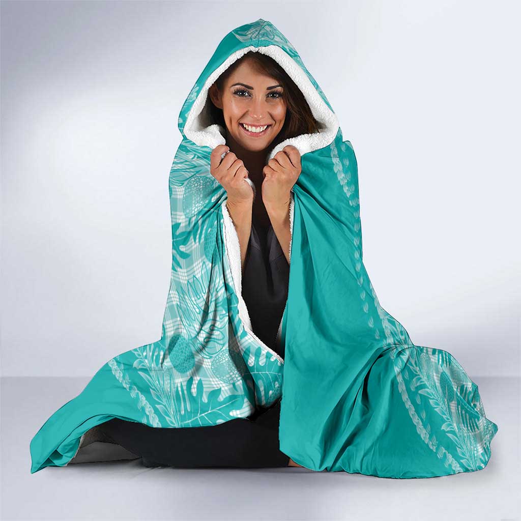 Hawaii Breadfruit Palaka Hooded Blanket Polu Opal Maile Lei - Polynesian Pride