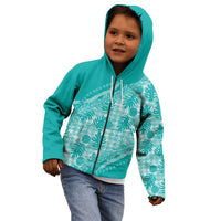 Hawaii Breadfruit Palaka Kid Hoodie Polu Opal Maile Lei - Polynesian Pride