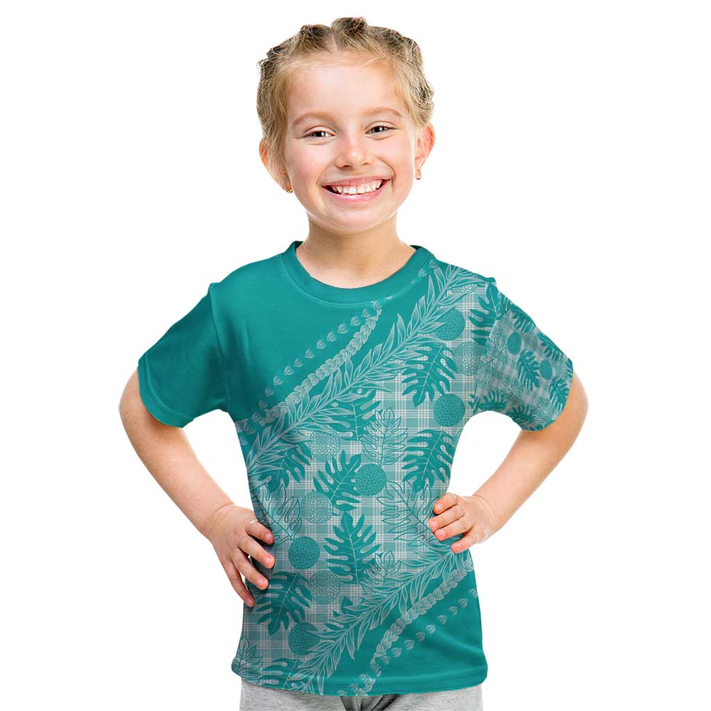 Hawaii Breadfruit Palaka Kid T Shirt Polu Opal Maile Lei - Polynesian Pride