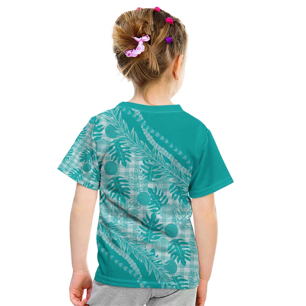 Hawaii Breadfruit Palaka Kid T Shirt Polu Opal Maile Lei - Polynesian Pride