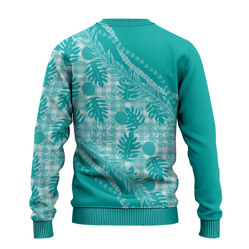 Hawaii Breadfruit Palaka Ugly Christmas Sweater Polu Opal Maile Lei - Polynesian Pride