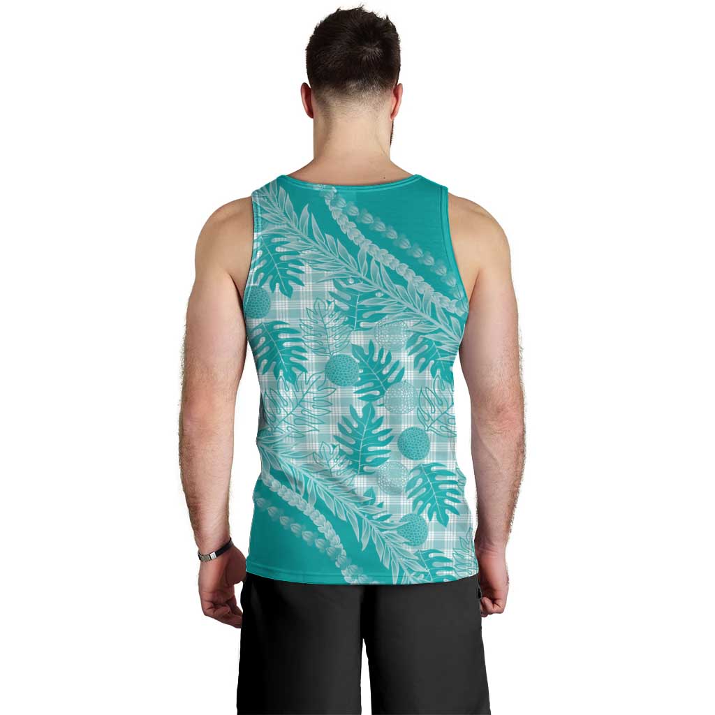 Hawaii Breadfruit Palaka Men Tank Top Polu Opal Maile Lei - Polynesian Pride
