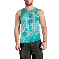 Hawaii Breadfruit Palaka Men Tank Top Polu Opal Maile Lei - Polynesian Pride