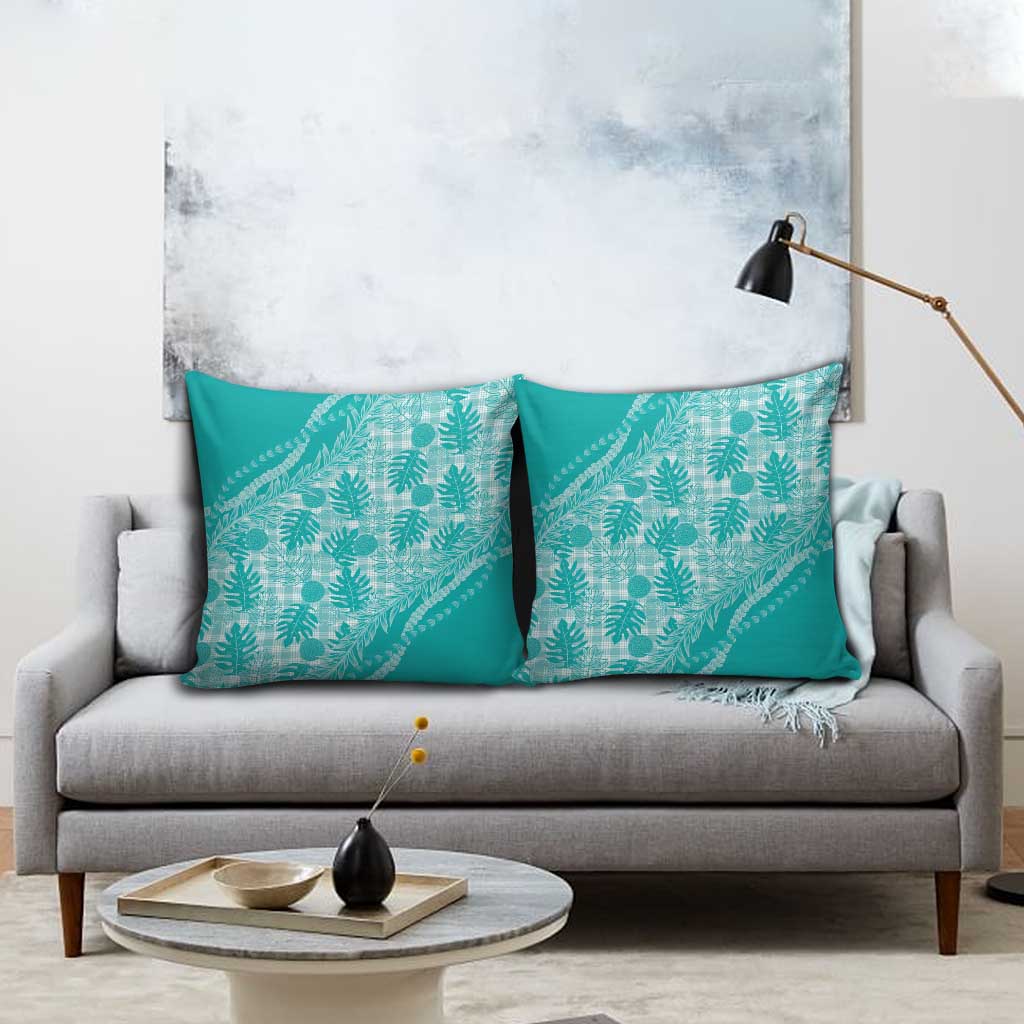 Hawaii Breadfruit Palaka Pillow Cover Polu Opal Maile Lei - Polynesian Pride