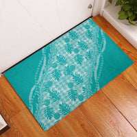 Hawaii Breadfruit Palaka Rubber Doormat Polu Opal Maile Lei - Polynesian Pride