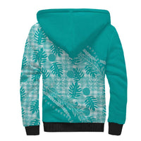 Hawaii Breadfruit Palaka Sherpa Hoodie Polu Opal Maile Lei - Polynesian Pride