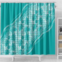 Hawaii Breadfruit Palaka Shower Curtain Polu Opal Maile Lei - Polynesian Pride