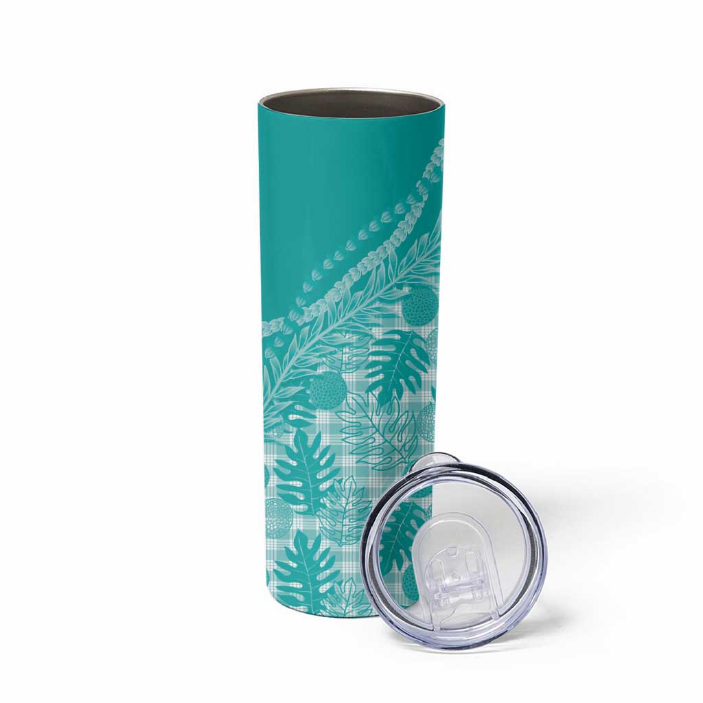 Hawaii Breadfruit Palaka Skinny Tumbler Polu Opal Maile Lei - Polynesian Pride