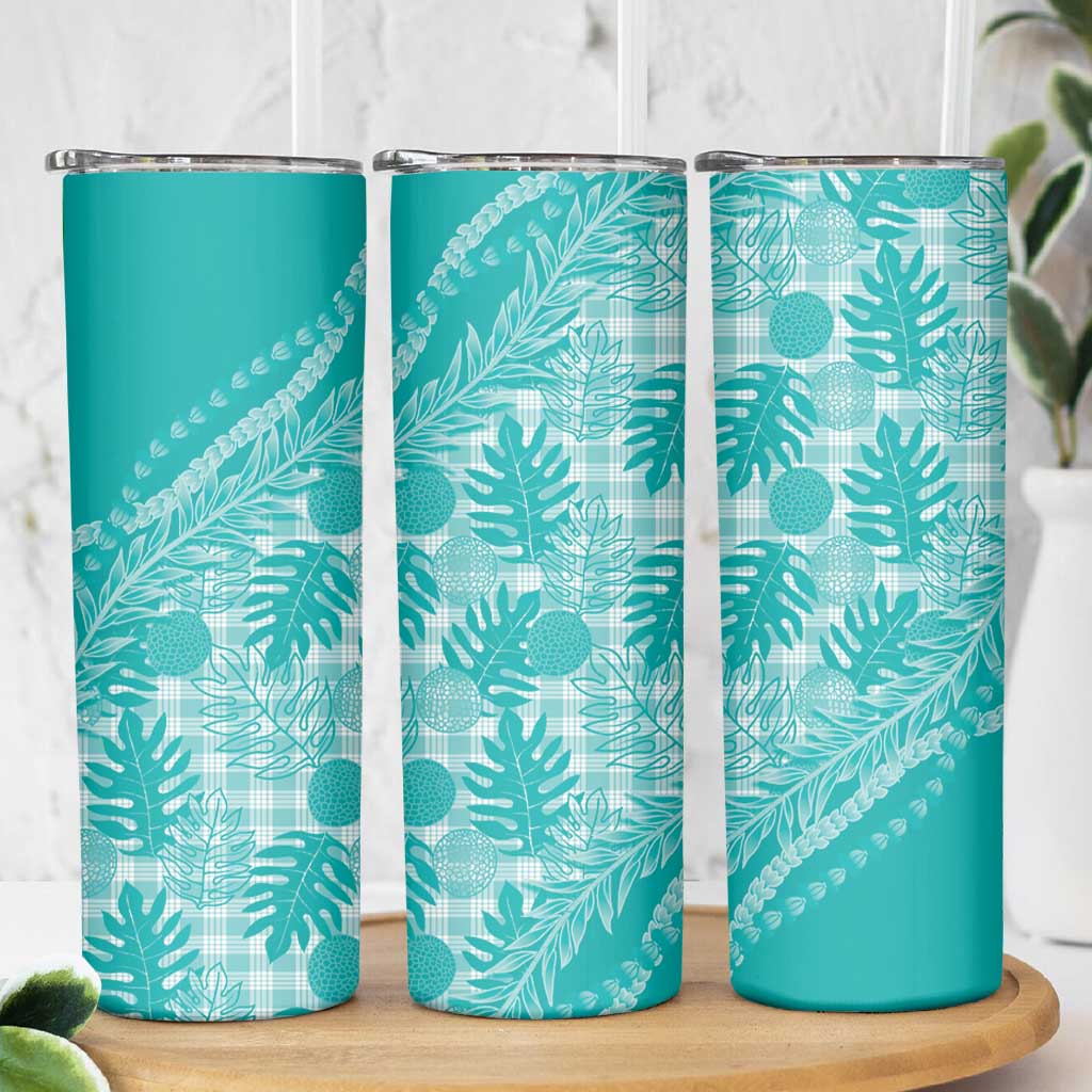 Hawaii Breadfruit Palaka Skinny Tumbler Polu Opal Maile Lei - Polynesian Pride