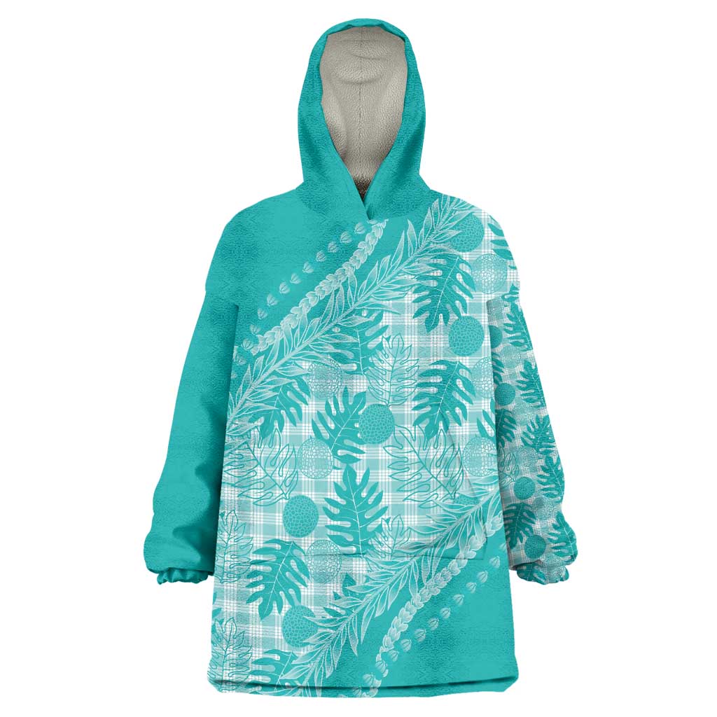Hawaii Breadfruit Palaka Wearable Blanket Hoodie Polu Opal Maile Lei - Polynesian Pride