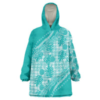 Hawaii Breadfruit Palaka Wearable Blanket Hoodie Polu Opal Maile Lei - Polynesian Pride