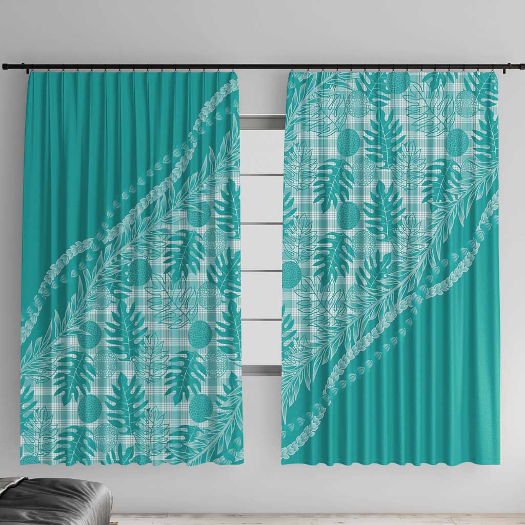 Hawaii Breadfruit Palaka Window Curtain Polu Opal Maile Lei - Polynesian Pride