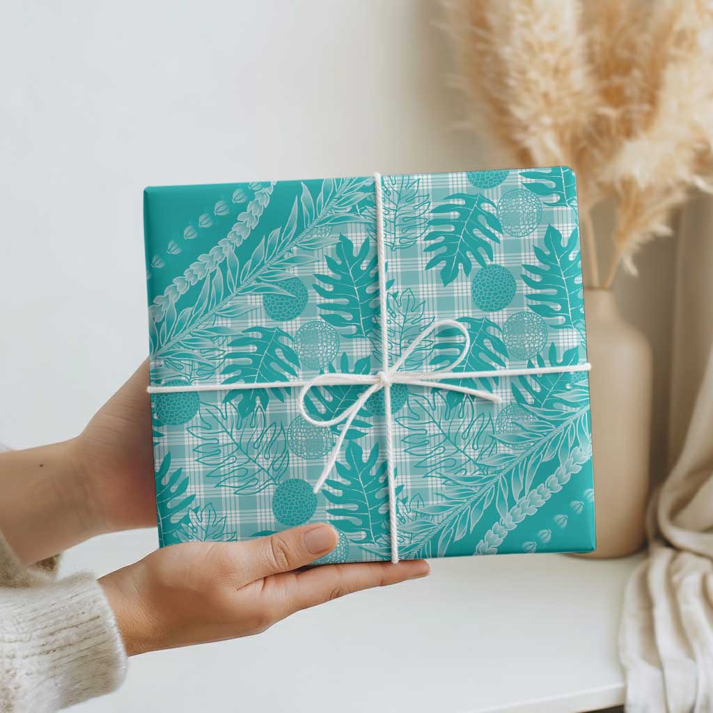 Hawaii Breadfruit Palaka Wrapping Paper Polu Opal Maile Lei - Polynesian Pride