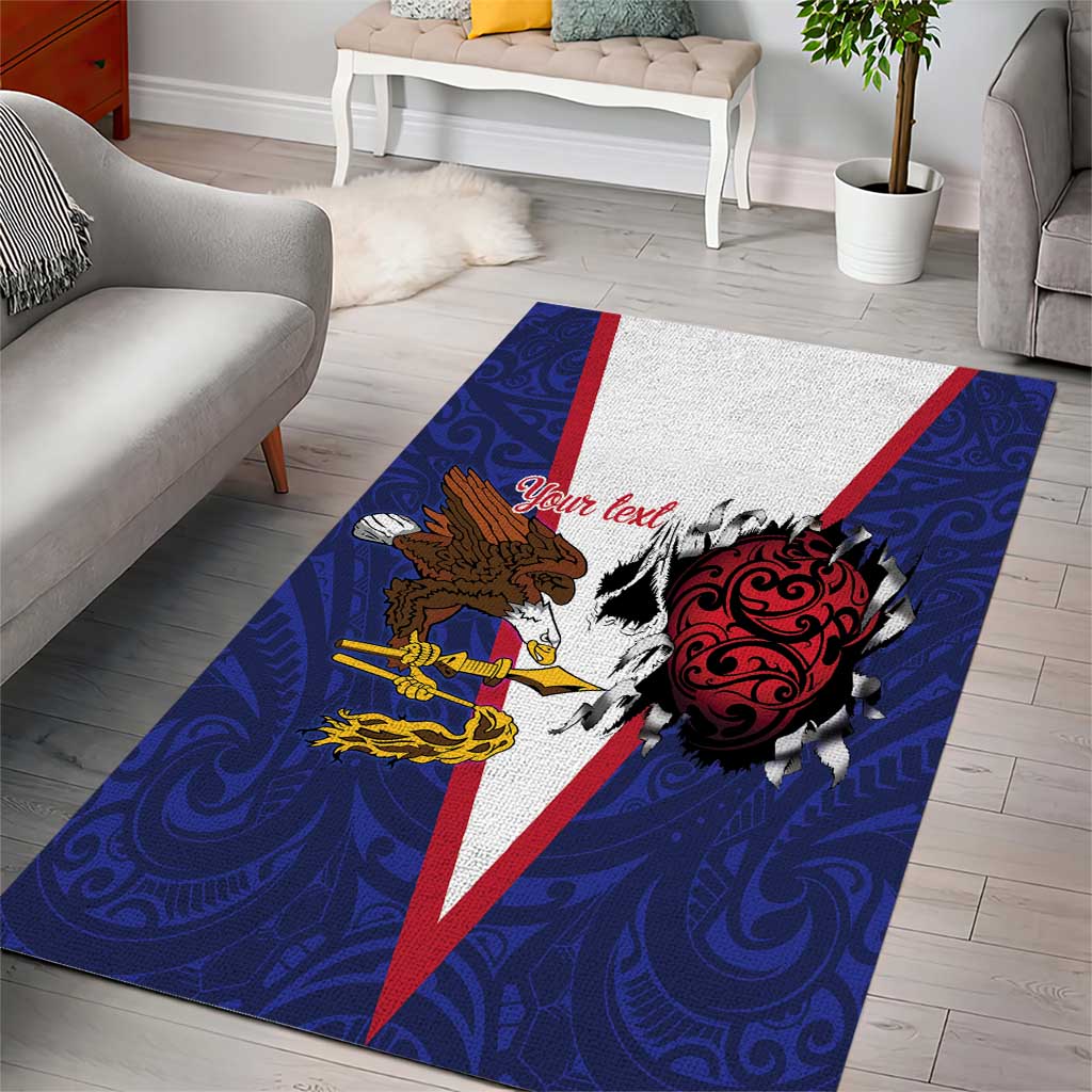 American Samoa Heart Tribal Personalized Area Rug Polynesian Patterns LT9 - Polynesian Pride
