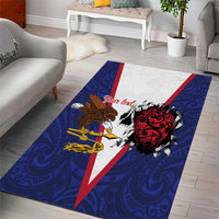 American Samoa Heart Tribal Personalized Area Rug Polynesian Patterns LT9 - Polynesian Pride